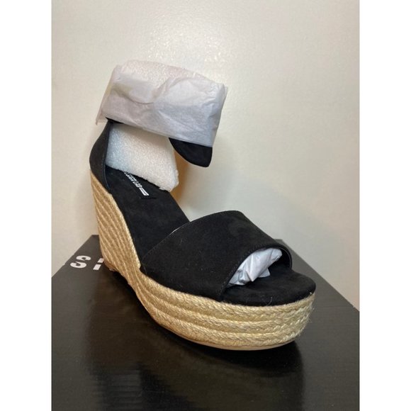 Black espadrille sandals By Design Lab Lord & Taylor NIB size 8.5 - Picture 1 of 4